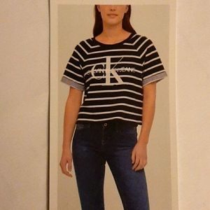 Calvin Klein Jeans Terry striped crop top